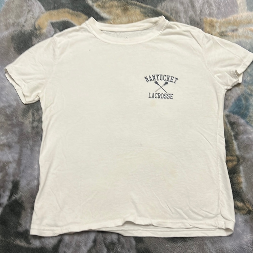 White Nantucket lacrosse brandy Melville t shirt